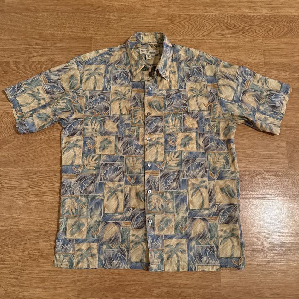 Tori Richard Shirt Men's Medium Multicolor Cotton Lawn Hawaiian Aloha Floral